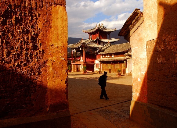 Shaxi ancient town at sunset